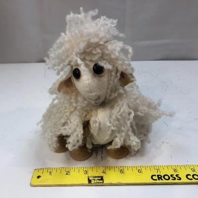 White Fuzzy Wooly Sheep Lamb Marionette String Puppet