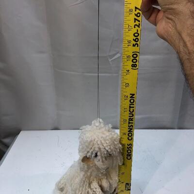 White Fuzzy Wooly Sheep Lamb Marionette String Puppet