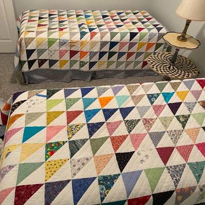 Lot 29 - 2 twin beds with hand made quilts