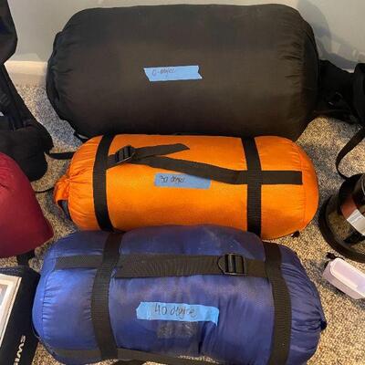 Lot 31 - Large Bass pro shops duffel bag, Swiss gear solo twin air bed inflatable, sea line 30 gallon dry bag, (2) backpack pillows, more...
