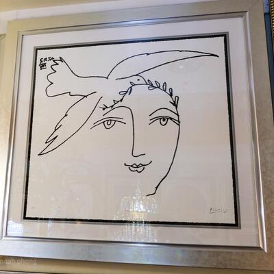 Picasso w/ dove over head 'face book' 
