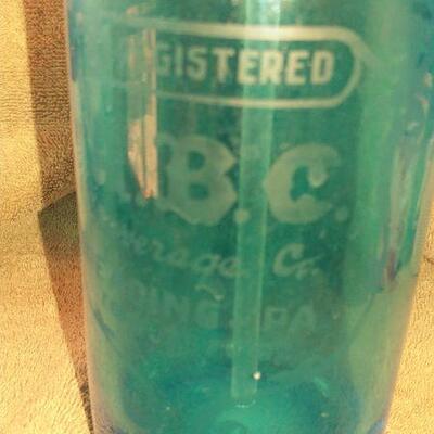 Vintage Blue Selzer Bottle 1934 Czechoslovakia