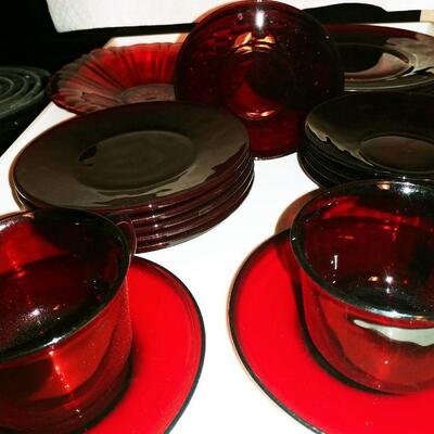 Red Glass ware with some Arcoco