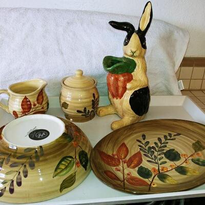 Country French Rabbit and matching serving pieces