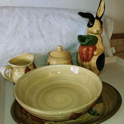 Country French Rabbit and matching serving pieces