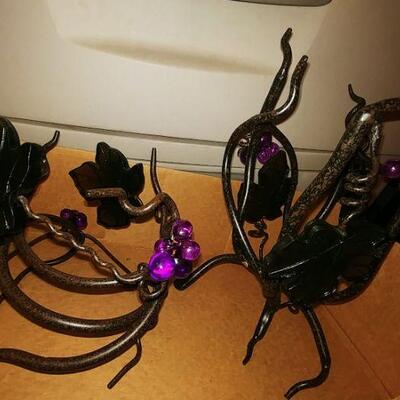 Unique Large Grapevine Candleholders Set - New