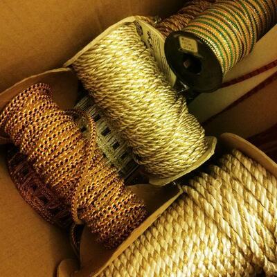 Bolts of Cords, Ribbons, feathers, trim