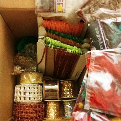 Bolts of Cords, Ribbons, feathers, trim
