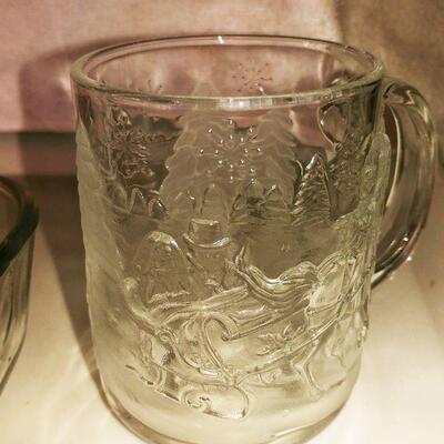 Retro Arby's Christmas Glasses & Wine + Lg Pyrex Dish