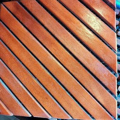 Teak Plank oil finish interlocking floor tiles 30 pc