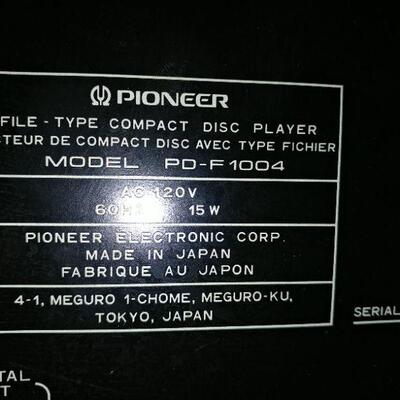 Pioneer PD-F1004 CD Player 100 disc