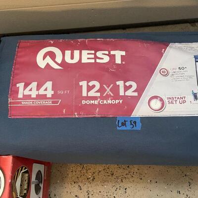 Lot 59 - Quest 12 x 12 overhang canopy and quickshade weight plates