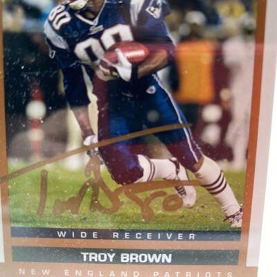 Autographed Troy Brown Topps card.