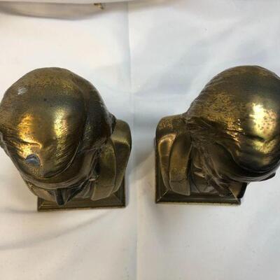 Vintage Brass Abraham Abe Lincoln Bookends