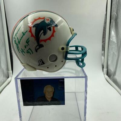 Autographed Don Shula 5 3/8 Plastic Football Helmet.