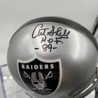Autographed Art Shell 5 3/8 Plastic Football Helmet.