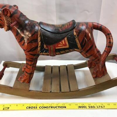 Circus Tiger Rocking Horse Ride On Folk Art Decor