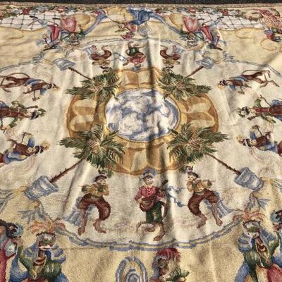 Large Victorian Dressed Monkey Tapestry Wall Hanging 
