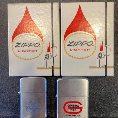 Lot 72 - 2 vintage Zippo lighters in original boxes, vintage â€œpenguinâ€ lighter, vintage Zippo lighter