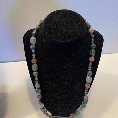 Lot 74 - (3) hematite necklaces, one pair of hematite earrings, (2) hematite bracelets, (2) natural stone necklaces, one natural stone...