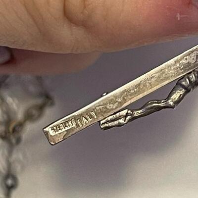 Lot 75 - Lot of (7) sterling silver 925 necklaces and sterling silver rosary