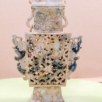 Pair of Gray Jade vases (large)