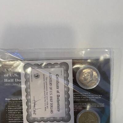 Lot 88 - Kennedy half dollars with stamps