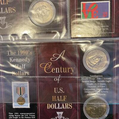 Lot 88 - Kennedy half dollars with stamps