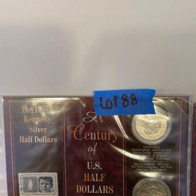 Lot 88 - Kennedy half dollars with stamps