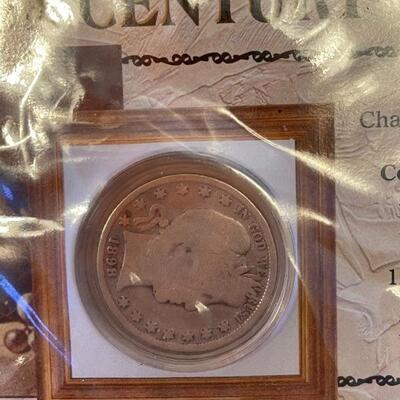 Lot 89 - Americaâ€˜s rare 19th century coins barber silver half dollar 1898 .900 silver with COA