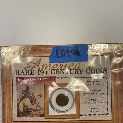 Lot 90 - America is rare 19th century coins barber silver quarter 1899, America is rare 19th century coins Indianhead cent 1899