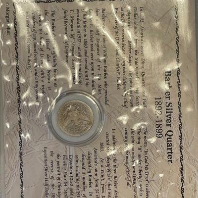 Lot 90 - America is rare 19th century coins barber silver quarter 1899, America is rare 19th century coins Indianhead cent 1899