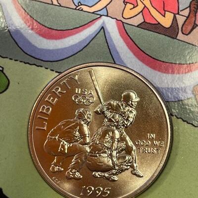 Lot 92 - (2) Young collectors edition series 2 US Olympic coins of the Atlanta Centennial Olympic games 1995