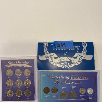 Lot 94 - treasury of United States silver dimes with stamps (1931, 1934, 1935, 1936), vanishing 20th century coin collection with COA,...