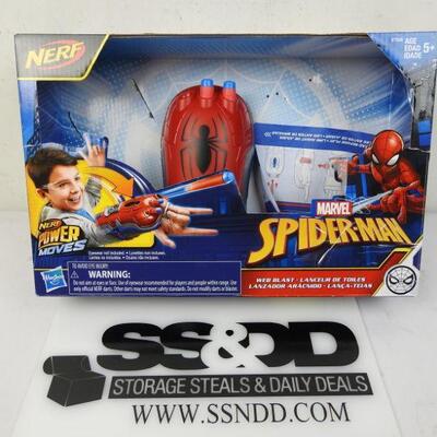 NERF Power Moves Marvel Spider-Man Web Blast Web Shooter. Used. Missing 1 Dart