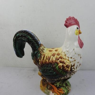 Ceramic Rooster with Blue & Green Tail. 15