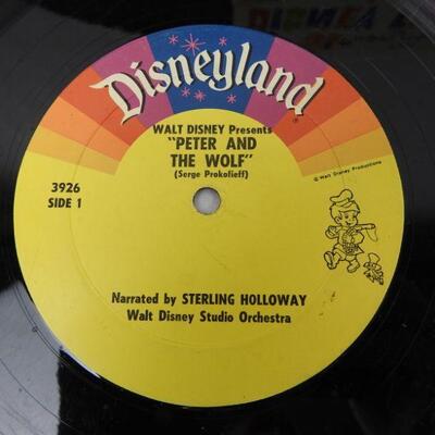 4 LP Records 50 Happy Years of Disney Favorites, Peter & the Wolf, & Uncle Remus
