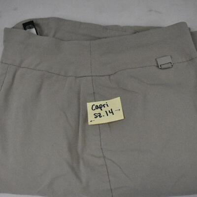 6 pc Women's Pants/Shorts/Capris, sizes 14, 16, & 18