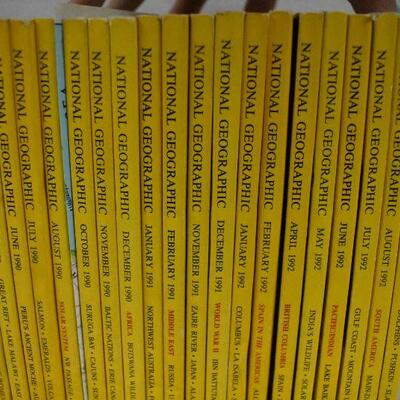 20 National Geographic Magazines from April 1990 - September 1992