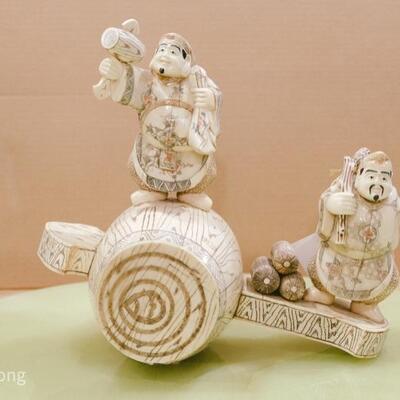 Bone Sclupture- Chinese Merchants selling goods 