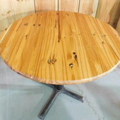 Solid Wood Top :Pub Style Table with Pedestal Base- 36
