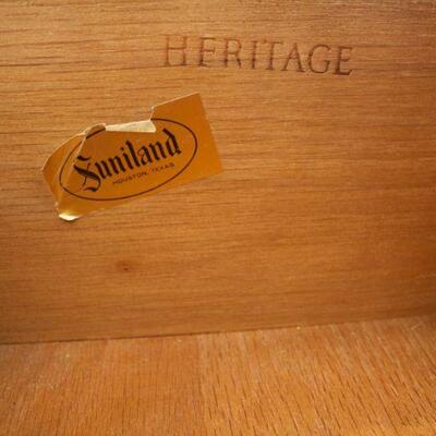 Lot #2: Heritage Campaign Style Solid Oak Chest of Drawers 