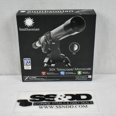 Smithsonian 30X Telescope/ Monocular Kit - New, open box