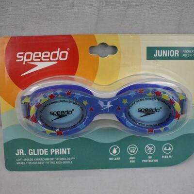 Speedo Jr. Glide Print Swim Goggles Ages 6-14 - New