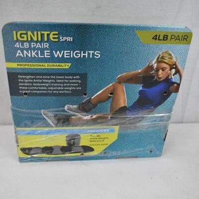 Ignite by SPRI Wrist/Ankle Weights 4lb Pair - New, Open Box