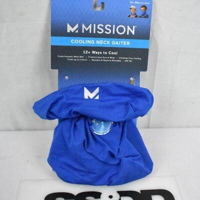 Mission Cooling Neck Gaiter, Blue - New, Open Package, Some Tape Residue