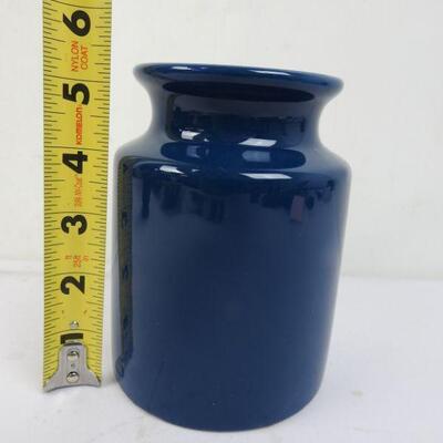 3 pc Home Decor: Candle Holder, Small Basket Bowl, & Teal Ceramic Vase - New