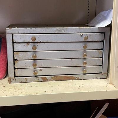 vintage 5 drawer small parts cabinet 
