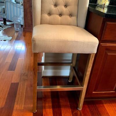 High Back Tufted-Back Counter Stool