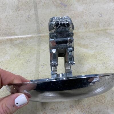 -131- VINTAGE | MACK Bulldog | Truck | Cigar Ashtray | Chrome